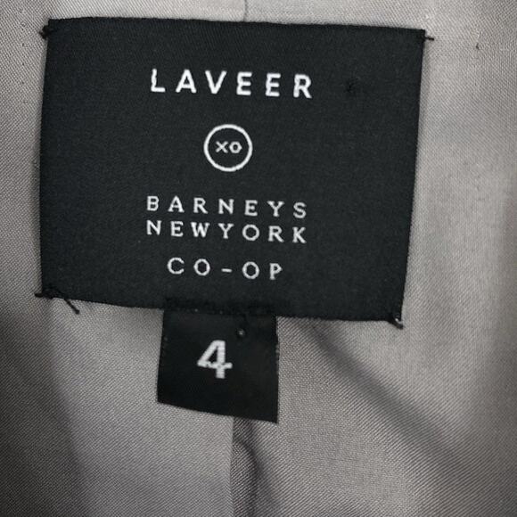 Laveer Barneys NY Military Style Blazer Women Size 4 Jacket Gray Silver - Picture 10 of 13